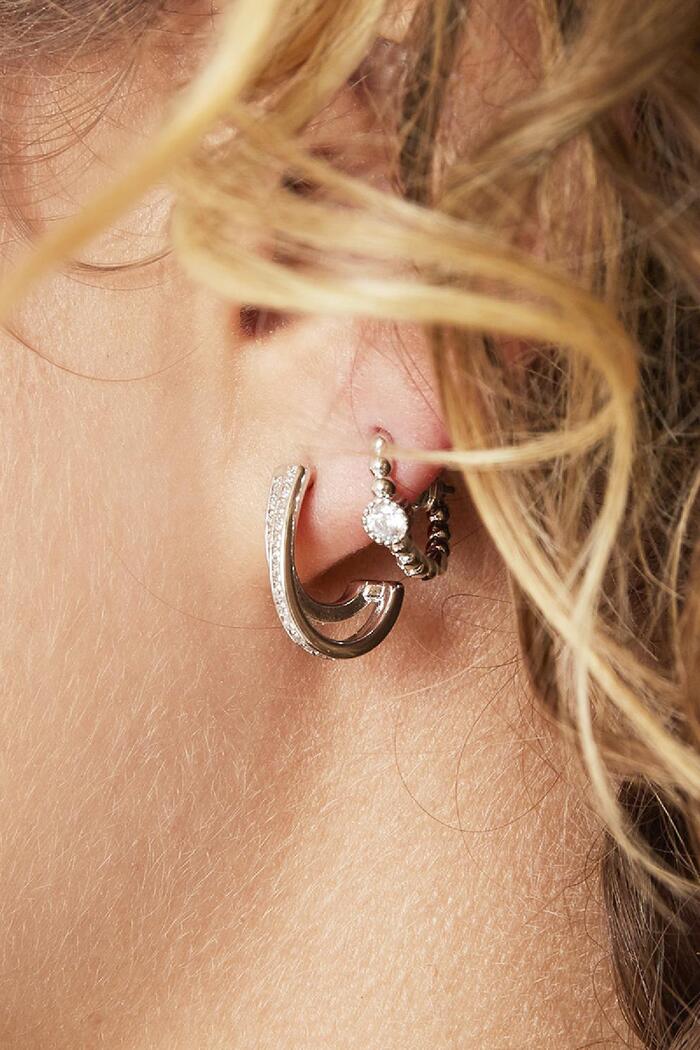 Boucles d'oreilles créoles en cuivre Argent blanc Cuivré Image3